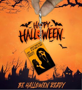 Spooky Final Hour Aesthetic Halloween Printed Keychain Pack of 2