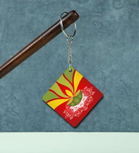 Shine Brighter Every Day Diwali Slogan Printed Square Keychain