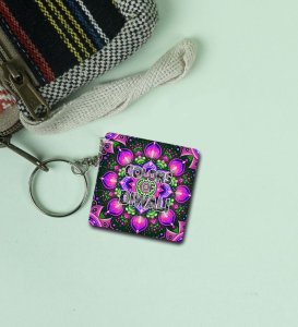 Glow in Festive Style with Neon Deep Printed Keychain Pack of 2