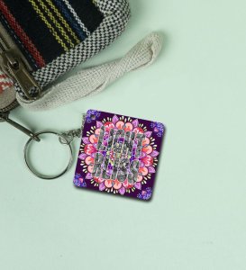 Radiant Diwali Nights Captured in Neon Deep Printed Keychain Pack of 2