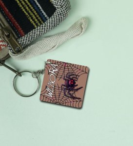 Dark Webora Spider Artwork with Web Printed Keychain Pack of 2