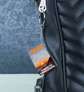 High-Quality Keepsake with a Dramatic Coastal Print Encouraging Optimism and Celebrating the Journey of 2026 Printed Keychain Pack of 2.